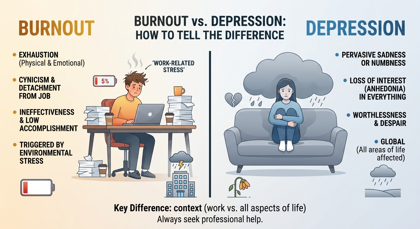 Burnout vs Depression